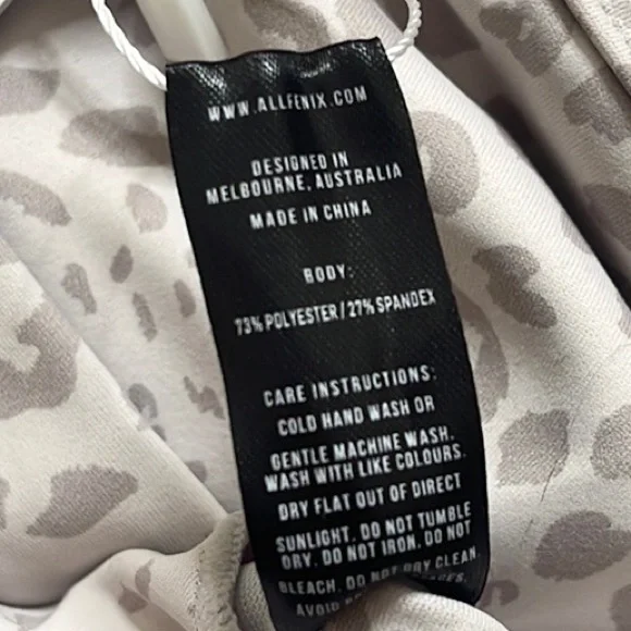 Anthropologie Allfenix Sports Bra Cheetah Dark Stone Sand M Medium New - Picture 4 of 6